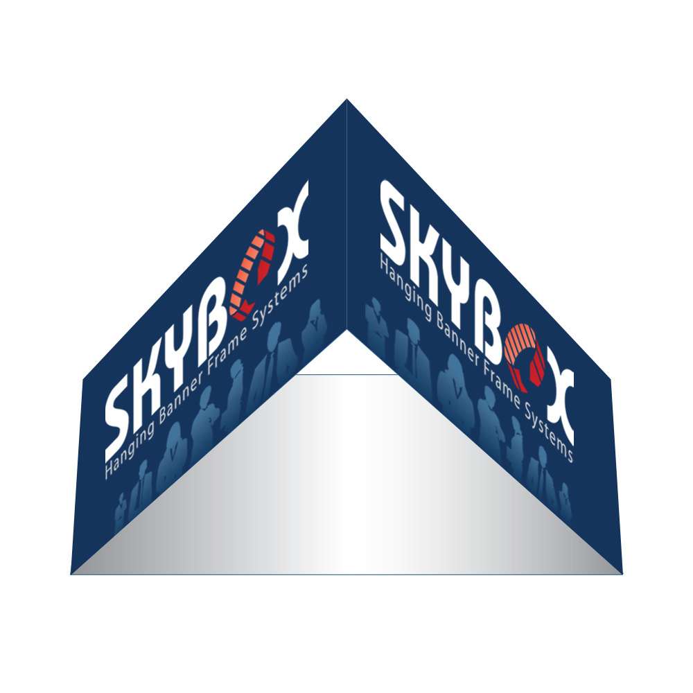 Hanging Banner Triangle — Single Sided Graphic Package with Phone Back Fabric